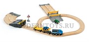 BRIO Деревянная железная дорога Поезд для перевозки машин и переезд БРИО 33212