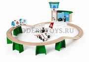 BRIO Деревянная железная дорога стартовый игровой набор Аэропорт с самолетом и монорельсовым поездом БРИО 33301