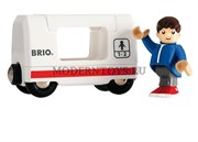 BRIO Вагон для путешествий с пассажиром деревянной железной дороги БРИО 33509