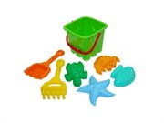 Набор для игры в песочнице №290 ведро совок грабельки формочки