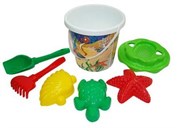 Набор для игры в песочнице №357 ведро ситечко лопатка грабельки формочки