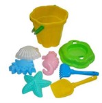 Набор для игры в песочнице №362 ведро ситечко лопатка грабельки формочки