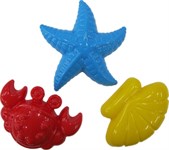 Формочки для игры с песком Краб №2 Морская звезда №2 Ракушка №2 Полесье