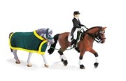 Комплект снаряжения для дрессировки лошадей с наездницей Игровой набор для конюшни Schleich (без лошади) 40187