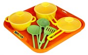 Набор пластмассовой детской посуды Поварёнок №1 с подносом 40732 Wader