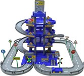 Паркинг 4-уровневый с дорогой и автомобилями синий Полесье