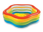 Надувной бассейн пятиугольный с надувным дном 185 х 180 х 53 см INTEX 56495