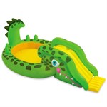 Надувной игровой центр Крокодил Бассейн с горкой и фонтанчиками INTEX 57132