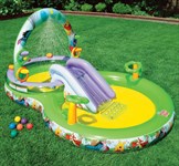 Надувной игровой центр с бассейнами горкой и душем Винни Пух INTEX 57451