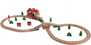 Деревянная железная дорога Восьмерка со станцией со звуком WOODY 90587