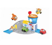 Smoby Функциональная двухуровневая парковка Аэропорт + 4 машинки Vroom Planet