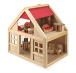 Деревянный кукольный домик с мебелью Дворики