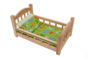 Кукольная деревянная кроватка маленькая Дворики