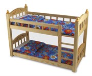 Кроватка для кукол деревянная двухъярусная Дворики
