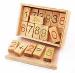 Набор деревянный блоков с цифрами АРИФМЕТИКА для детей в шкатулке Дворики