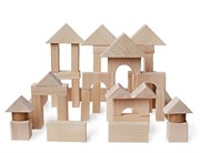 Дворики Деревянный геометрический конструктор 51 деталь неокрашенный в ящике