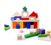 Дворики Деревянный конструктор 51 деталь окрашенный в ящике