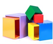 Деревянная развивающая игрушка Кубики-пирамида Дворики