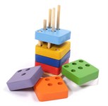 Деревянная развивающая игрушка Умная пирамидка Дворики