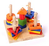 Деревянная развивающая игрушка Умные замочки Пирамидки Дворики
