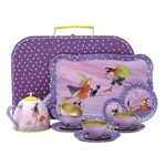 Набор оловянной посуды в чемоданчике Чайный сервиз Маленькая колдунья 15 предметов