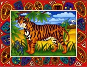 Набор для раскрашивания маркерами Расписной ковер Хозяин джунглей Тигр