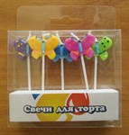 Набор свечей для торта 6 см Бабочки 5шт
