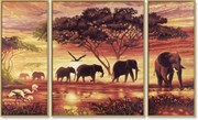 Картина раскраска по номерам Schipper Триптих Африканские слоны 9260455