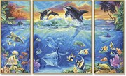 Картина раскраска по номерам Schipper Триптих Коралловые рифы 9260531