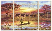 Картина раскраска по номерам Schipper Триптих Африка магический континент 9260627