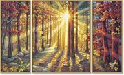 Картина раскраска по номерам Schipper Триптих Осенний лес 9260688