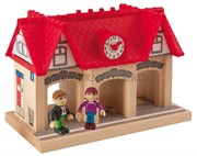 Деревянная железная дорога Eichhorn Железнодорожный вокзал со звуковым сопровождением