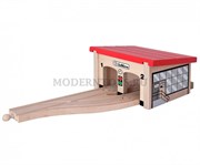 Деревянная железная дорога Eichhorn Депо на два поезда с тупиками