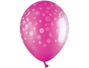 Воздушный шар 12" шелкография пастель Бабочки и цветы, 50 шт.