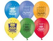 Воздушный шар 12" Торт С Днем рождения шелкография 6 шт.