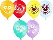 Воздушный шар 12" Клоун с шарами шелкография 6 шт.
