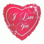 Воздушный шар 18" Красное сердце с сердечками