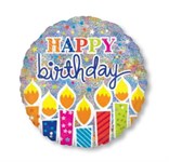 Воздушный шар 32" Happy Birthday Свечи