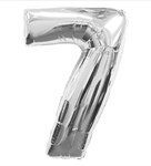Воздушный шар 34" Цифра 7 серебро