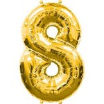 Воздушный шар 34" Цифра 8 золото