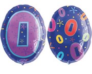 Воздушный шар 18" Цифра 0 мульти