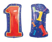 Воздушный шар 18" Цифра 1 мульти