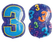Воздушный шар 18" Цифра 3 мульти