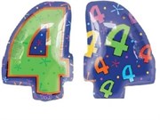 Воздушный шар 18" Цифра 4 мульти