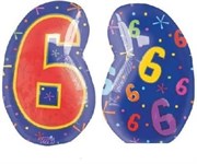 Воздушный шар 18" Цифра 6 мульти