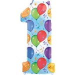 Воздушный шар 34" Цифра 1 цветная