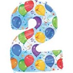 Воздушный шар 34" Цифра 2 цветная