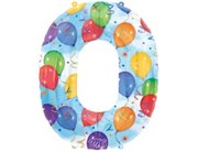 Воздушный шар 34" Цифра 0 цветная