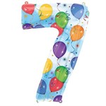 Воздушный шар 34" Цифра 7 цветная