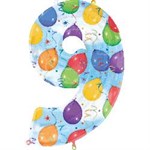 Воздушный шар 34" Цифра 9 цветная